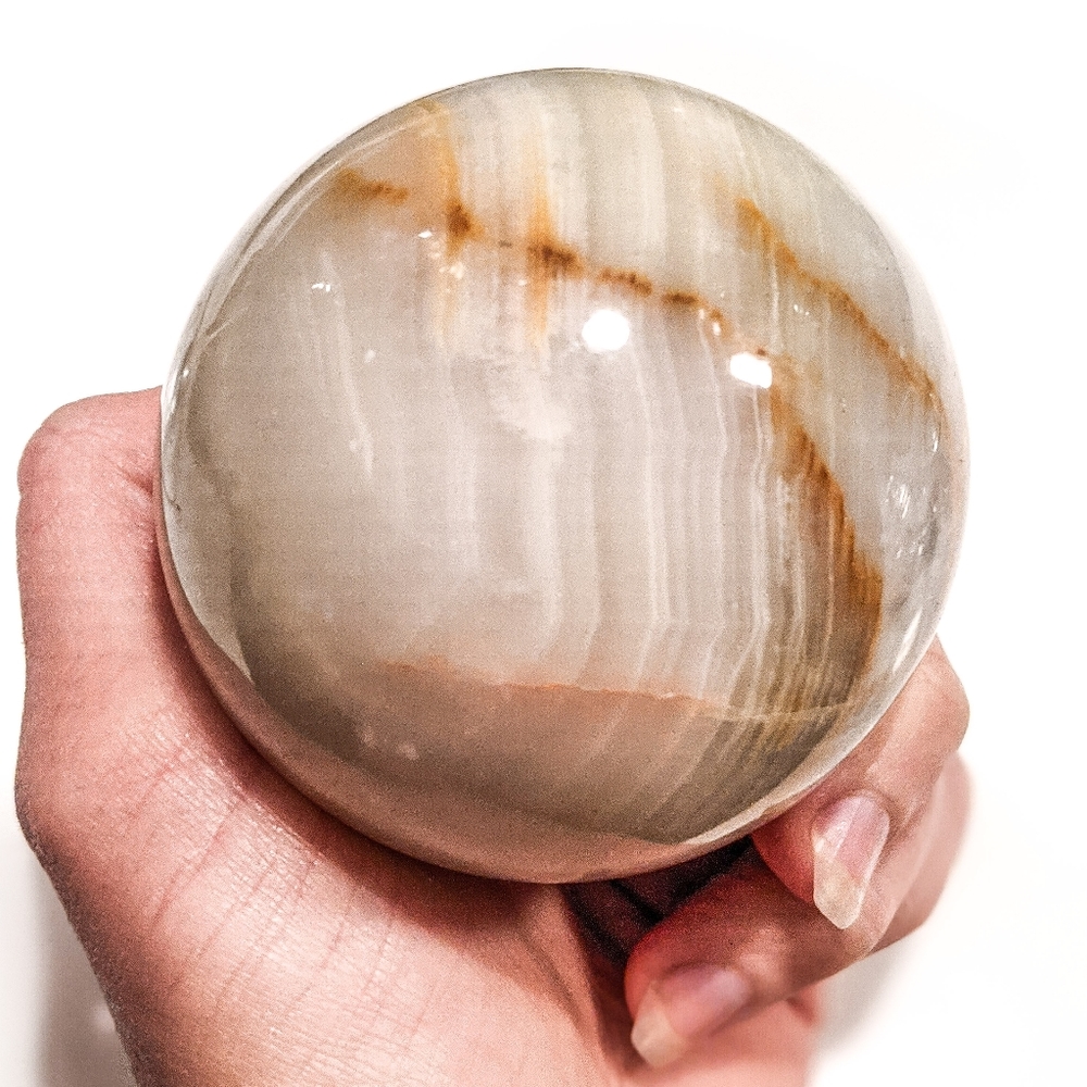 8cm Afghan Jade Crystal Sphere & Wooden Stand Weight: 534.1 g 75-80mm - Picture 7 of 10